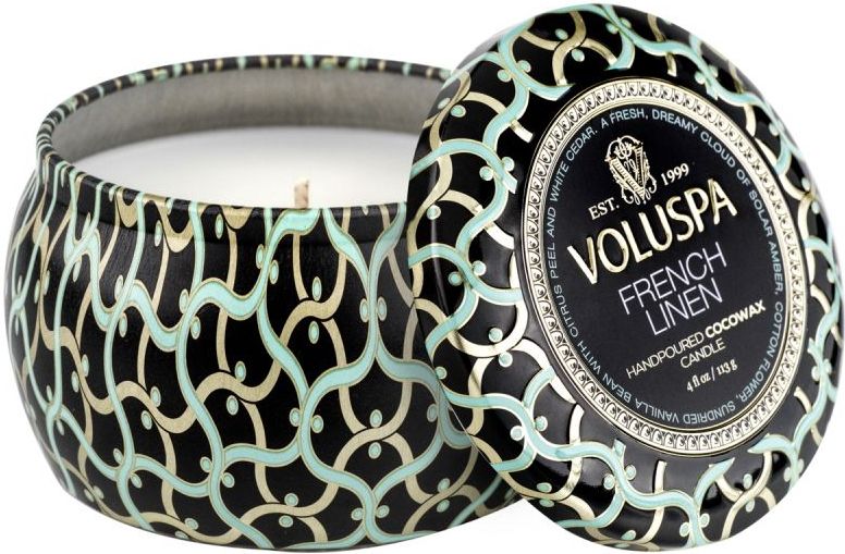 Voluspa Mini Tin Candle Frech Linen 25h