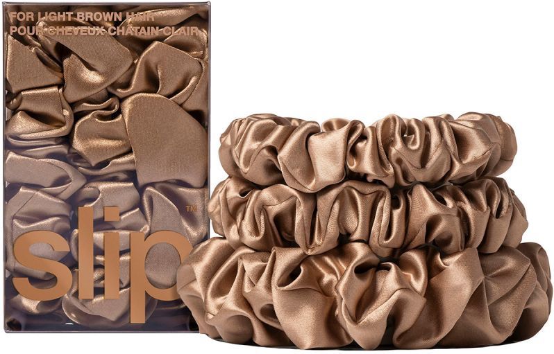 Slip Pure Silk Back To Basics Assorted Scrunchies - Light Brown