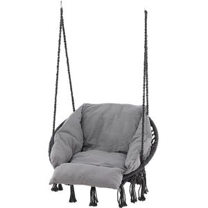 Nest outdoor - Leah - Hangstoel - Grijs - Katoen - Inclusief Zitkussen