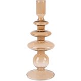 Present Time - Art Rings - Glazen Kaarsenhouder - Zandbruin - Large