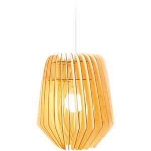 Bomerango Spin L houten hanglamp large - met koordset wit - Ø 50 cm