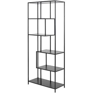 Lisomme Vic houten boekenkast zwart - 77 x 185 cm