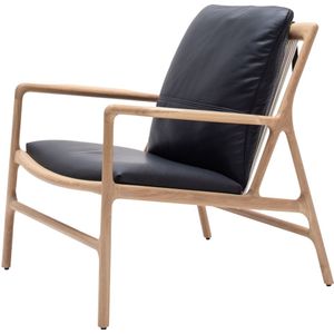 Gazzda Dedo easy chair whitewash - dakar leather black zitting