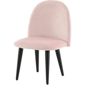 Nest living - Britta - Kinderstoel - Roze - Velvet - Zwarte Poten