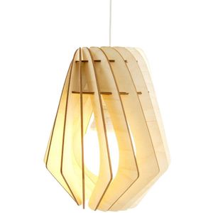 Bomerango Spin S houten hanglamp small - met koordset wit - Ø 25 cm