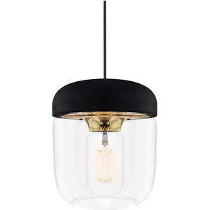 Umage Acorn hanglamp zwart met brass - met koordset zwart - Ø 14 cm