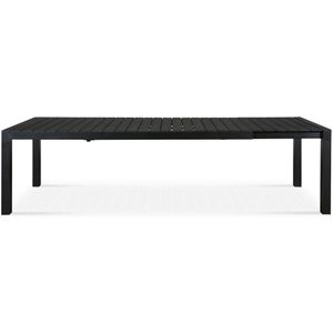 Lisomme Stef tuintafel zwart - verlengbaar - 205 x 100 cm