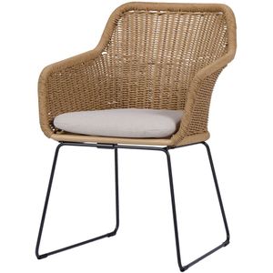 Lisomme - Loki - Tuinstoel - Naturel - Polyrattan - Met Zitkussen