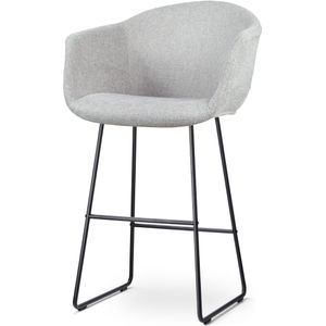 Nolon Nino-Otis barkruk lichtgrijs - zwart onderstel - 75 cm