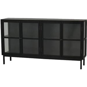 Rowico Home Marshall houten vitrinekast zwart - 160 x 88 cm