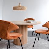 Umage Clava Dine Wood houten hanglamp naturel - met koordset wit - Ø 43 cm