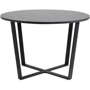 Lisomme Brynn ronde eettafel marmerlook zwart - Ø 110 cm