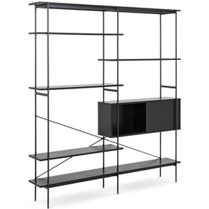 Lisomme Nik houten wandkast zwart - 172 x 188 cm