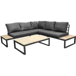 Nest outdoor Arvin 2 delige tuin loungeset donkergrijs - met Zitkussens