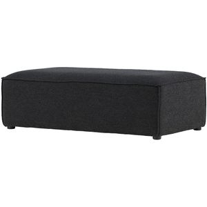 Nest living - Arno - Poef - Zwart - Bouclé Stof - Rechthoekig - Op Pootjes