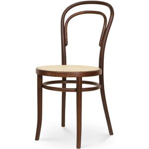 Fameg Vienna Thonet No. 14 houten bistrostoel walnoot - met rotan zitting