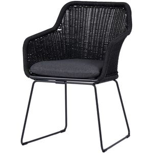 Lisomme - Loki - Tuinstoel - Zwart - Polyrattan - Met Zitkussen