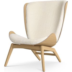 Umage - The Reader - Fauteuil - Teddy White - Houten Frame - Duurzame Stof