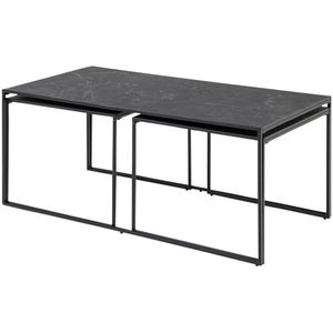 Lisomme Imke salontafel marmerlook antraciet - set van 3