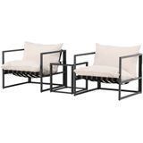 Nest - Ebba - Loungeset - Zwart - 3 Delig - Inclusief Zitkussens