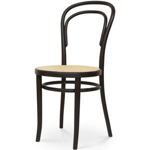 Fameg Vienna Thonet No. 14 houten bistrostoel zwart - met rotan zitting