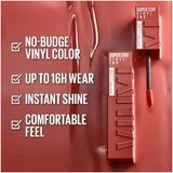 Maybelline New York - SuperStay Vinyl Ink Lipstick - 125 Keen - Roze - Langhoudende Lippenstift - 4.2 ml