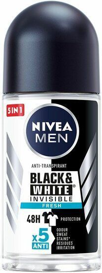 Nivea Men Deodorant Roller Black & White Invisible Fresh 50ml