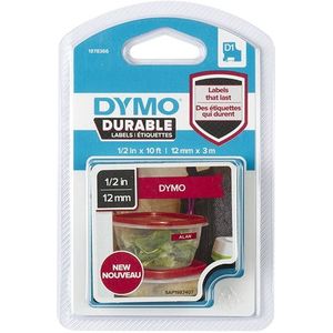 Dymo - 1978366 Tape Wit Op Rood - 12 mm - Vinyl - 3 Meter