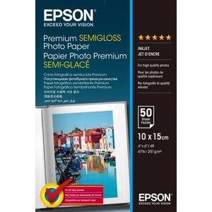 Epson S041765 premium fotopapier | semi glanzend | 10 x 15 cm | 251 gr. | 50 vel