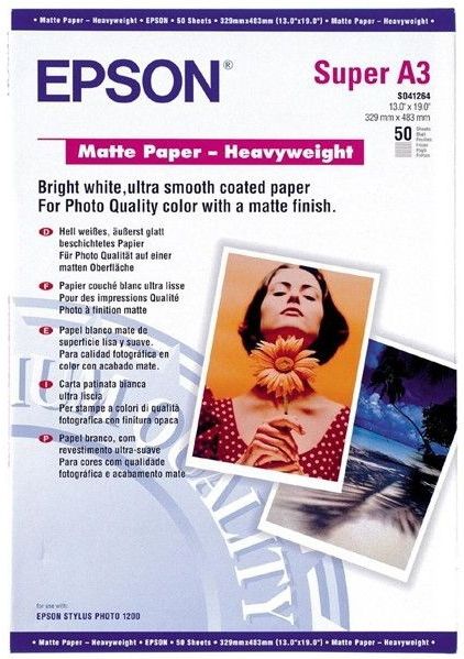 Epson Matte Paper Heavy Weight, DIN A3+, 167g/m², 50 Vel