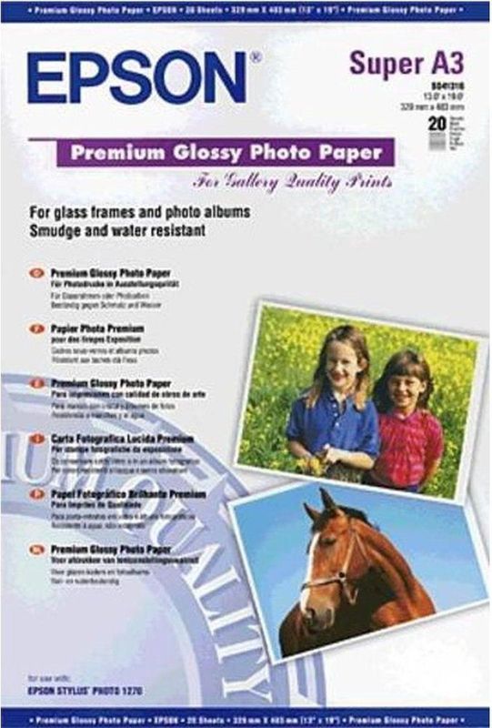 Epson - Premium Glanzend - Fotopapier - Wit - 250 g/m² - A3+ - 20 x