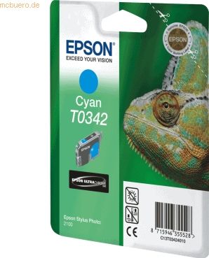 Epson T0342 - Inktcartridge - Cyaan - Intellidge Geheugenchip - Geschikt voor Stylus Photo 2100/2200