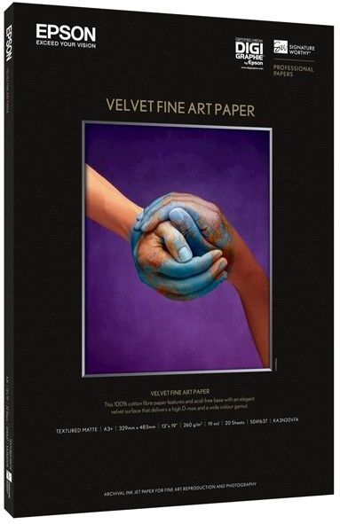 Epson - S041637 - Velvet Fine Art Paper - 260 Grams - A3+ - 20 Vel