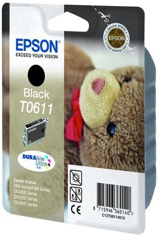 Epson Teddybear T0611 inktcartridge 1 stuk(s) Origineel Zwart