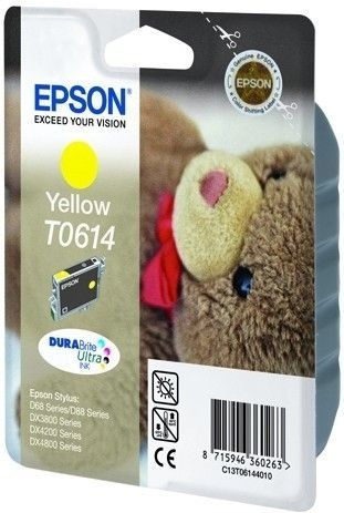 Epson T0614 Inktcartridge - Geel - Inkt op Kleurstofbasis - Milieuvriendelijk - Intellidge Chip