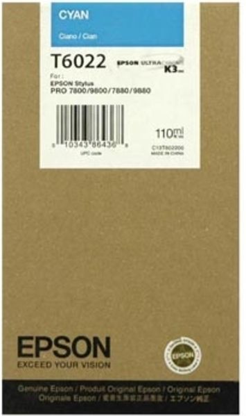 Epson T6022 inktcartridge cyaan (origineel)