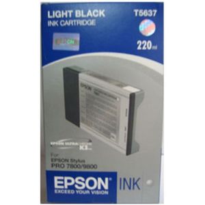 Epson Inktpatroon T6037 - Light Black/Licht Zwart - 220ml (origineel)