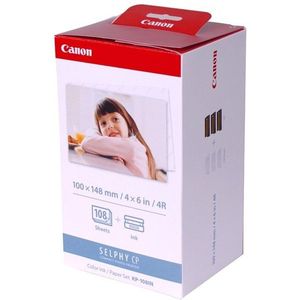 Canon KP-108IP/IN 3 inktcartridges + postcard size papier (origineel)