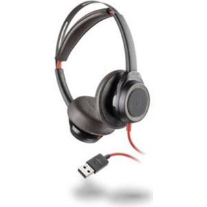 Plantronics Blackwire C7225 binaural USB ANC On Ear headset Telefoon Kabel Stereo Zwart Noise Cancelling Microfoon uitschakelbaar (mute)