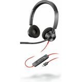 Poly Blackwire 3320 Headset Bedraad Hoofdband Kantoor/callcenter USB Type-C Zwart
