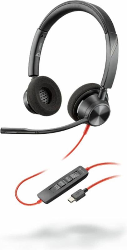 Poly Blackwire 3320 Headset Bedraad Hoofdband Kantoor/callcenter USB Type-C Zwart
