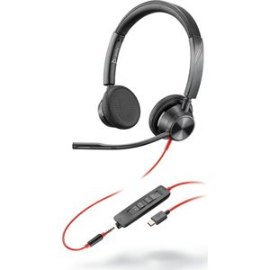 POLY - Blackwire 3325 - Headset - Rood - Zwart - Bedraad