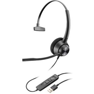 Poly EncorePro 310 Monaural USB-A Headset TAA Bedraad Hoofdband Kantoor/callcenter USB Type-A Zwart