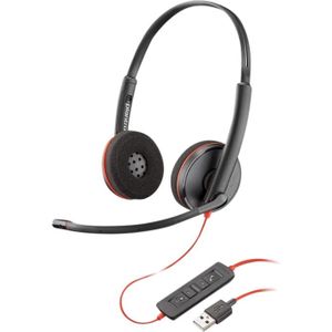 Hoofdtelefoon met microfoon Plantronics Blackwire 3220 Zwart Rood