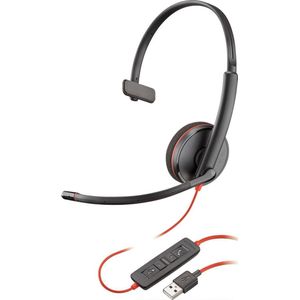 Poly Blackwire C3210 Headset Bedraad Hoofdband Kantoor/callcenter USB Type-A Zwart
