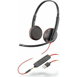Plantronics Blackwire C3225 binaural On Ear headset Telefoon Kabel Stereo Zwart Ruisonderdrukking (microfoon), Noise Cancelling Volumeregeling, Microfoon