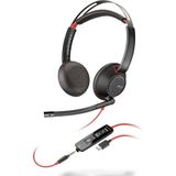 Poly Blackwire 5220 Headset Bedraad Hoofdband Kantoor/callcenter USB Type-C Zwart
