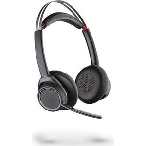 Poly - Voyager Focus UC met laadstation ( Plantronics ) - Bluetooth dual-ear (stereo) headset met boommicrofoon - USB-A-compatibel met pc en Mac - actieve ruisonderdrukking - teams, zoom en meer