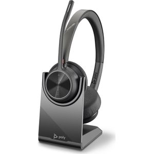 Poly Voyager 4320 UC Headset Draadloos Hoofdband Kantoor/callcenter USB Type-A Bluetooth Oplaadhouder Zwart