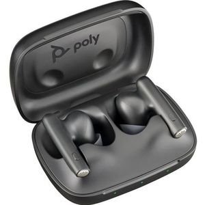 POLY Voyager Free 60 USB-C/A In Ear headset Computer Bluetooth Stereo Zwart Noise Cancelling Headset, Oplaadbox, Volumeregeling, Meeluisterfunctie,